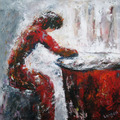 Frau in Rot